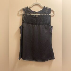 Gray and Black Silky Blouse